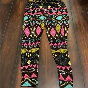 Multi-colored soft leggings size small/medium